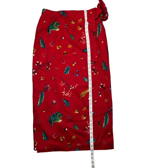 Coldwater Creek Fall berries and nuts Long autumn wrap cotton skirt women small - Picture 6 of 8